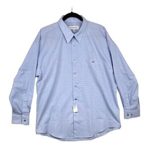 NWT Yves Saint Laurent YSL Light Blue Long Sleeve Button Down Dress Shirt Siz XL